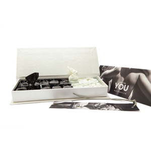 Handmade personalized luxury gift box with extra dark truffles and white truffles