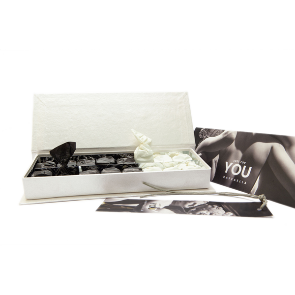 Handmade personalized luxury gift box with extra dark truffles and white truffles